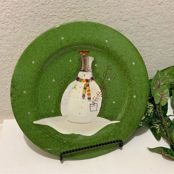 Oneida Snowmates Snowman round 11.25”  Dinner Plate A12 - Picture 2 of 5